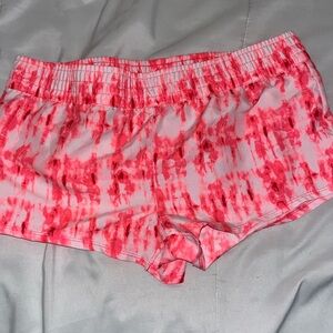 (XL) Pink and White tie-dye Swim Shorts